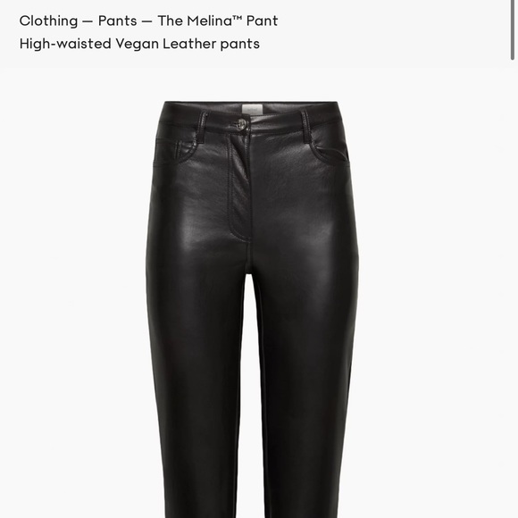 Black Aritzia Wilfred Melina vegan leather pants - Picture 2 of 7